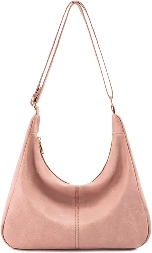 Vista 17 de NIUEIMEE ZHOU Bolsos Hobo para mujer Bolso de hombro de cuero vegano plegable Bolso de mano holgado Bolso bandolera