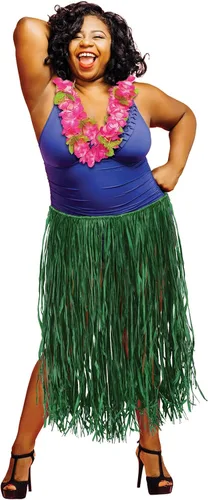 Vista 2 de Beistle Falda de rafia para hula, talla extragrande, verde