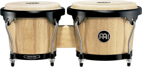 Vista 4 de Meinl Percussion HB100SNT-M bongós de madera natural de 6 3/4 y 8 pulgadas, Natural Bongos profesionales de madera duradera para adultos con llave