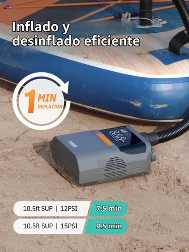 Vista 3 de Niphean Paddle Board Electric Pump with Battery 50PSI Rechargeable Air Pump