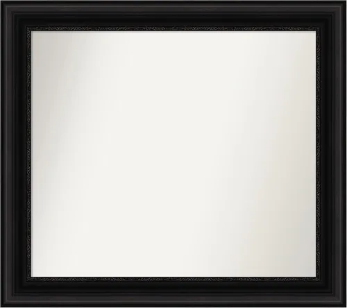 Vista 197 de Amanti Art Espejo personalizado, espejo de baño negro puente, espejo de pared o espejo de tocador de baño sobre el fregadero (26 x 26 pulgadas)