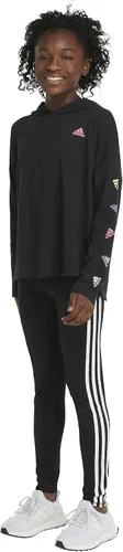 Vista 7 de adidas Girls' Long Sleeve Hooded Graphic Tee