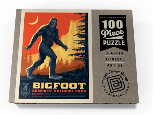 Vista 4 de MyPuzzle Legends of The National Parks: Yosemite's Bigfoot - Póster vintage - Rompecabezas de 100 piezas prémium para adultos