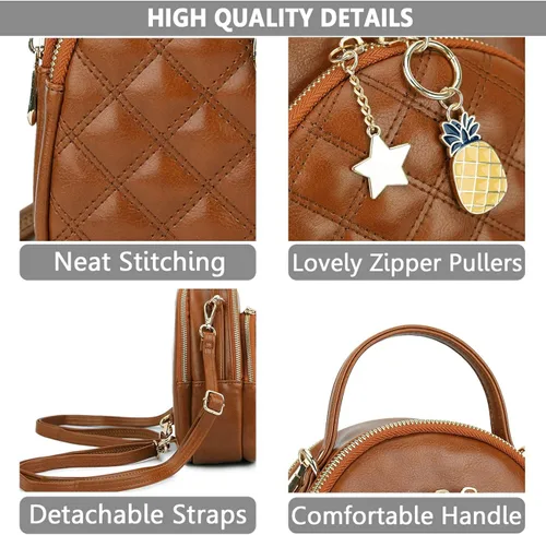 Vista 5 de VONXURY - Mochila de piel pequeña convertible, informal, de viaje, para mujeres y niñas