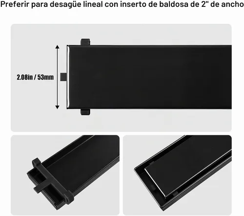 Vista 3 de Clip de plástico para drenaje lineal de ducha HTOH, soporte de bandeja de azulejos, negro, 6 unidades Clips de drenaje de ducha, clip de plástico