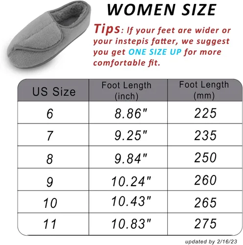 Vista 6 de Git-up Pantuflas diabéticas de espuma viscoelástica para mujer, artritis, edema, ajustables, con puntera cerrada, pies hinchados, cómodos