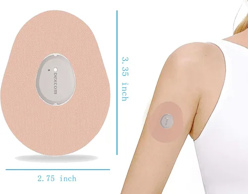 Vista 2 de Dexcom - Parches adhesivos G7, impermeables, paquete de 60 parches Dexcom G7, parches transparentes precortados, cubiertas de cintas para sensores