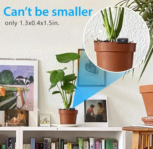 Vista 7 de Cámara inalámbrica WiFi más pequeña, HD1080P Mini cámara de batería, cámara portátil inteligente para bebé con grabación de video
