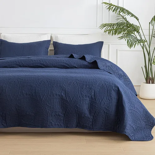 Vista 13 de SheRest - Juego de colcha individual - colcha de cama suave y transpirable, colcha con relieve de estilo moderno, colcha de microfibra ligera