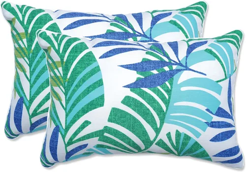 Vista 54 de Pillow Perfect Almohadas lumbares Delray azul marino para exteriores/interiores, 11.5 x 18.5 pulgadas, paquete de 2