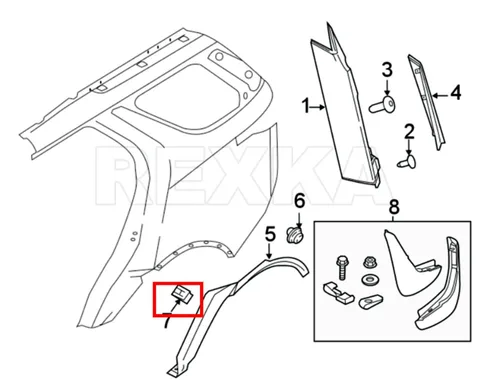 Vista 6 de Rexka 15 piezas de clip de moldeo de arco de rueda LR082683 para Land Rover - Multiusos - parachoques Fender Ledge Liftgate Latch Handle Wheel Arch