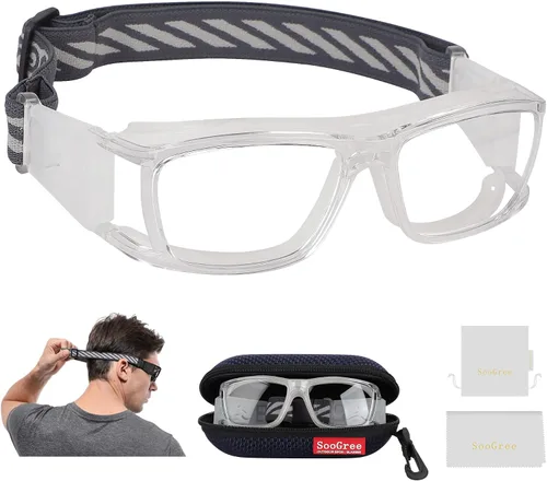 Vista 7 de SooGree Anteojos deportivos para hombres y mujeres, para baloncesto, fútbol, deportes, antiniebla, choque, colisión, gafas de uso