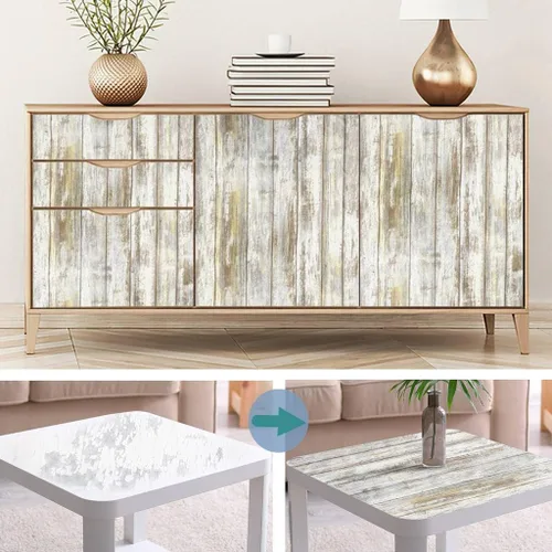 Vista 3 de Arthome - Papel de contacto de madera rústica autoadhesivo, decorativo, para armarios, encimera, pared, fácil de limpiar, extraíble, de grano