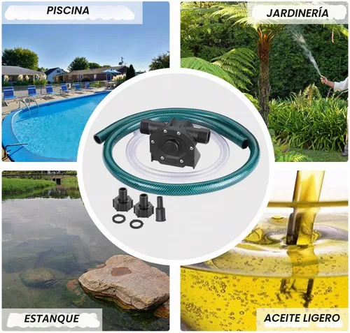 Vista 6 de TRUPOW Mini kit de bomba de taladro de transferencia de agua manual con manguera de agua y manguera de aceite para transferencia de líquidos