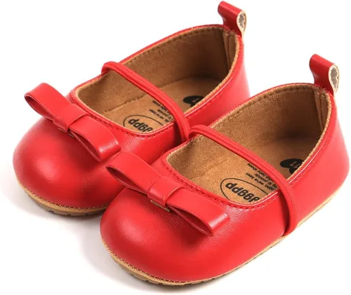 Vista 6 de Zapatos planos Mary Jane para bebé, zapatos de vestir de princesa para boda, suela antideslizante suave, zapatos para primeros pasos, para bebés