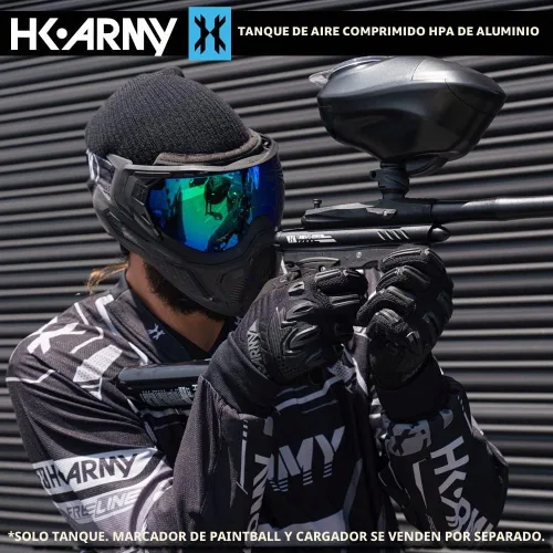 Vista 3 de HK Army Tanque de aire comprimido de aluminio HPA para paintball con sistemas de aire - Regulador estándar Negro