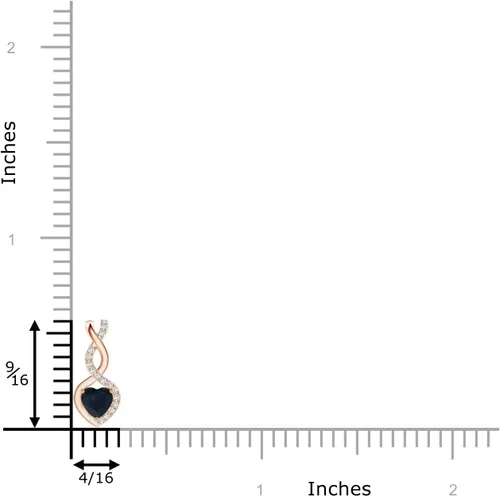 Vista 5 de Angara Heart-Shaped Blue Sapphire Infinity Pendant with Diamond Accents Oro Rosa