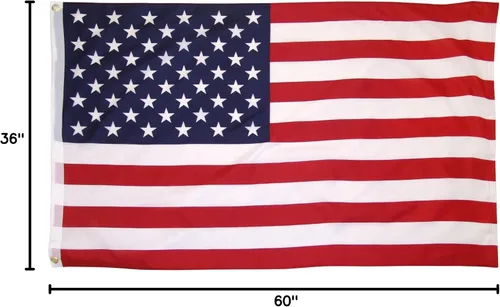 Vista 4 de Online Stores bandera de poliéster estampada de Estados Unidos, con ojales, de 3 x 5 pies.