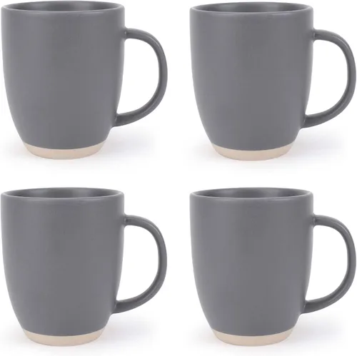 Vista 16 de Elanze Designs Paquete de 2 tazas de café de cerámica de 13 onzas con fondo de arcilla cruda, color verde menta Verde (Mint Green)