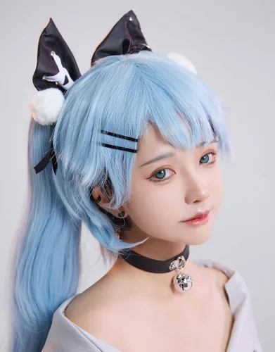 Vista 4 de haikyuu Disfraz de cosplay de anime para mujer, top gótico y vestido negro con medias completas accesorios