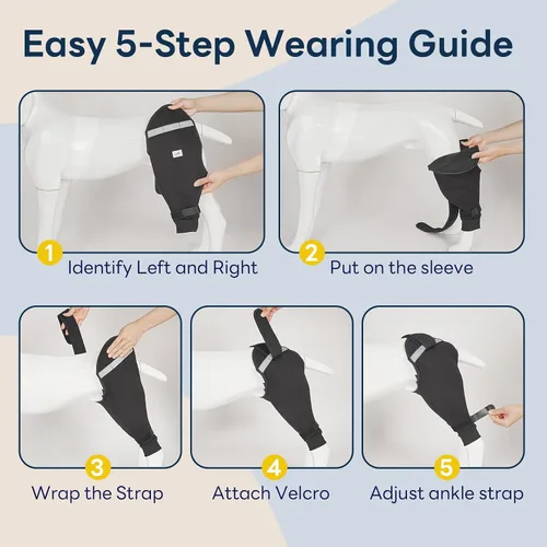 Vista 7 de Funda para patas traseras de perro para dejar de lamer, cubierta mejorada para patas traseras para dejar de resbalar, para cirugía TPLO, condiciones
