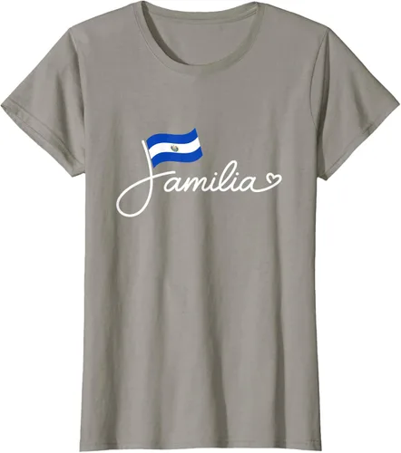 Vista 75 de El Salvador Familia - Camiseta con texto en inglés "La Familia de la Bandera Salvadoreña