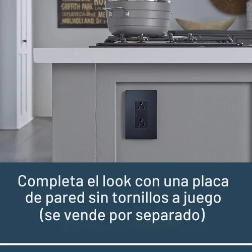 Vista 3 de Legrand Radiant - Salida decorativa de 15 amperios resistente a manipulaciones, grafito oscuro, 1 paquete