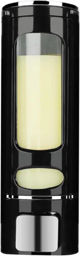 Vista 7 de Dispensador de jabón montado en la pared, bomba de ducha negra de 13.5oz/400ml, dispensador de jabón líquido recargable transparente, dispensador