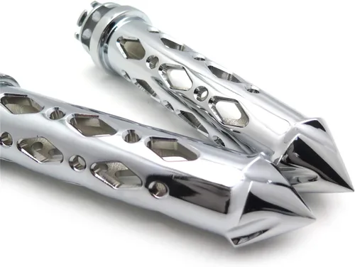 Vista 4 de TRHB121-22- Barras cromadas ahuecadas de 1" con agarre de espiga CNC compatibles con manillares Kawasak Sport Bikes