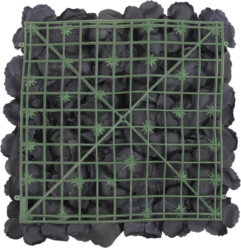 Vista 6 de Paneles de pared de flores 3D, 12 paneles de pared de flores artificiales, rosas de seda, fondo de pared de flores sintéticas decorativas