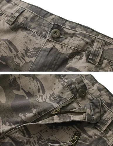Vista 4 de TRGPSG Men's Wild Cargo Pants, Camo Pants Cotton Casual Work Hiking Pants with 8 Pockets(No Belt)