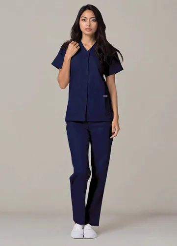 Vista 8 de Adar - Ropa quirúrgica universal para mujer - Top médico con cierre frontal