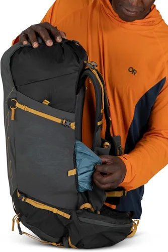 Vista 10 de Osprey Talon Velocity 30L Mochila de senderismo para hombre, gris, talla S Carbón oscuro/Amarillo Tumbleweed