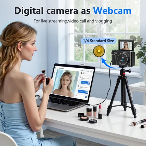 Vista 6 de Cámara digital 8K para fotografía, cámara de vlogging WiFi HD de 88MP para Pavonado