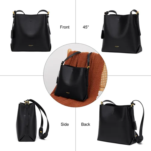 Vista 4 de Cnoles Bolsos de mano de diseñador de cuero genuino para mujer, bolsos y bolsos de mano para mujer, bolso de hombro con asa superior de moda