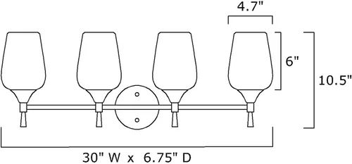 Vista 5 de Edvivi Lámpara de tocador de baño de 4 luces, níquel cepillado moderno con pantalla de vidrio transparente, lámpara de pared para espejos, cepillado