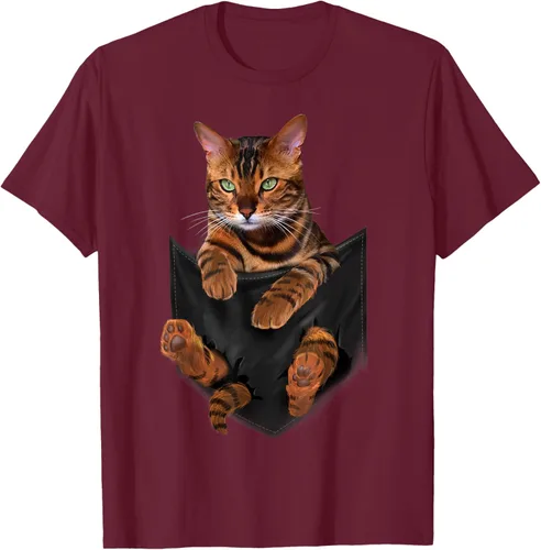 Vista 12 de Camiseta de bolsillo con estampado de tigre y gato Negro