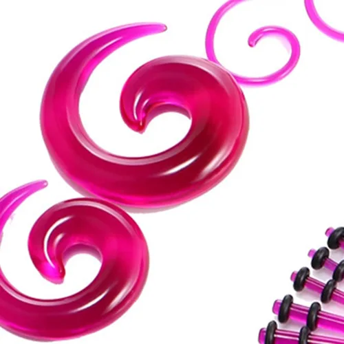 Vista 6 de Yiju Juego de 36 piezas de estiramiento de oídos, tapones de acrílico en espiral para mujeres y hombres, Acrílico, no disponible
