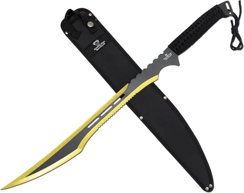 Vista 22 de Snake Eye Tactical - Espada de fantasía con funda de nailón, machete para exteriores y camping Verde
