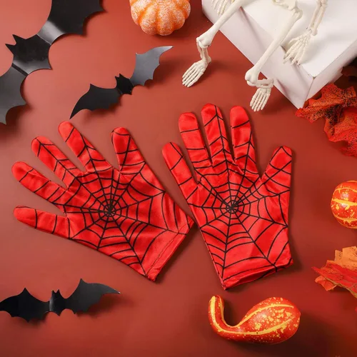 Vista 3 de 2 Pairs Spider Web Gloves Halloween Spider Gloves
