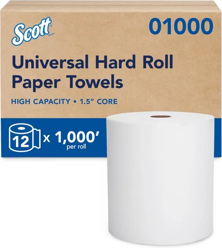 Vista 12 de Scott Professional Essential Toallas de Papel de Rollo Duro Universales de Alta Capacidad, a Granel (01005), Enrollado Duro Núcleo de 1.5