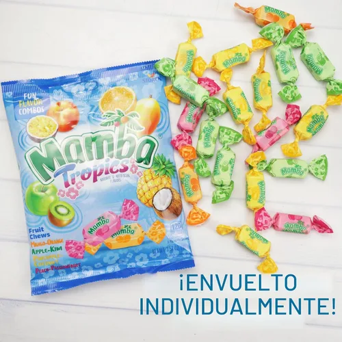 Vista 6 de Mamba - Paquete variado de golosinas masticables de frutas, surtido de dulces, piezas envueltas individualmente, 3.52 onzas (paquete de 3)