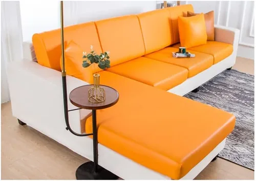 Vista 10 de Funda de piel sintética para sofá, funda elástica de cojín de 1/2/3/4 plazas, funda protectora impermeable de muebles para sofá, silla, asiento