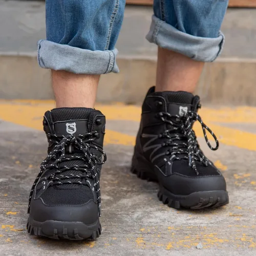 Vista 2 de SUADEX - Botas de puntera de acero para hombre, Botas de trabajo indestructibles para mujer, Zapatos de construcción, punta compuesta