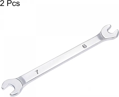 Vista 4 de uxcell Llave fina de extremo abierto, espejo métrico de 0.236 in x 0.276 in, acero de alto carbono, para mantenimiento doméstico y reparaciones