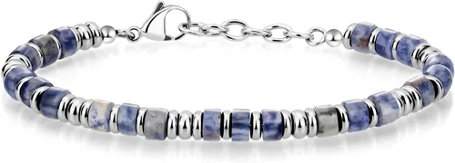 Vista 12 de SIUMAL Pulsera para hombre, pulseras bohemias de acero inoxidable para hombres, pulseras de cuentas, regalos de joyería para marido, padre, amigos