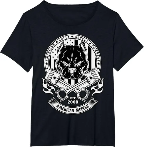 Vista 24 de American Muscle - Camiseta de cabeza dura Pit Bull American Bully, Negro, S