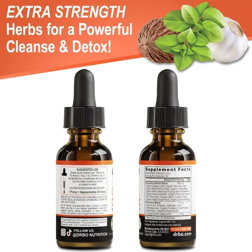 Vista 9 de Candida Cleanse Detox para mujeres y hombres – Gotas de aceite de orégano orgánico, ácido caprílico negro nogal ajenjo Candi suplemento suplemento