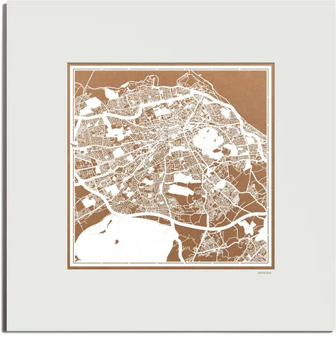 Vista 34 de O3 Design Studio Mapa de corte de papel de París, color negro mate, 20 x 20 pulgadas, arte en papel