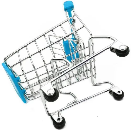 Vista 9 de Carrito de compras mini, carrito de mano de supermercado, carrito de almacenamiento mini para supermercado, juguete decorativo para almacenamiento
